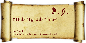 Mihály József névjegykártya