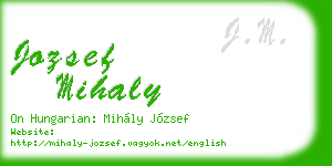jozsef mihaly business card